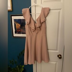Lulu's Divine Darling Light Pink Ruffled Skater Dress